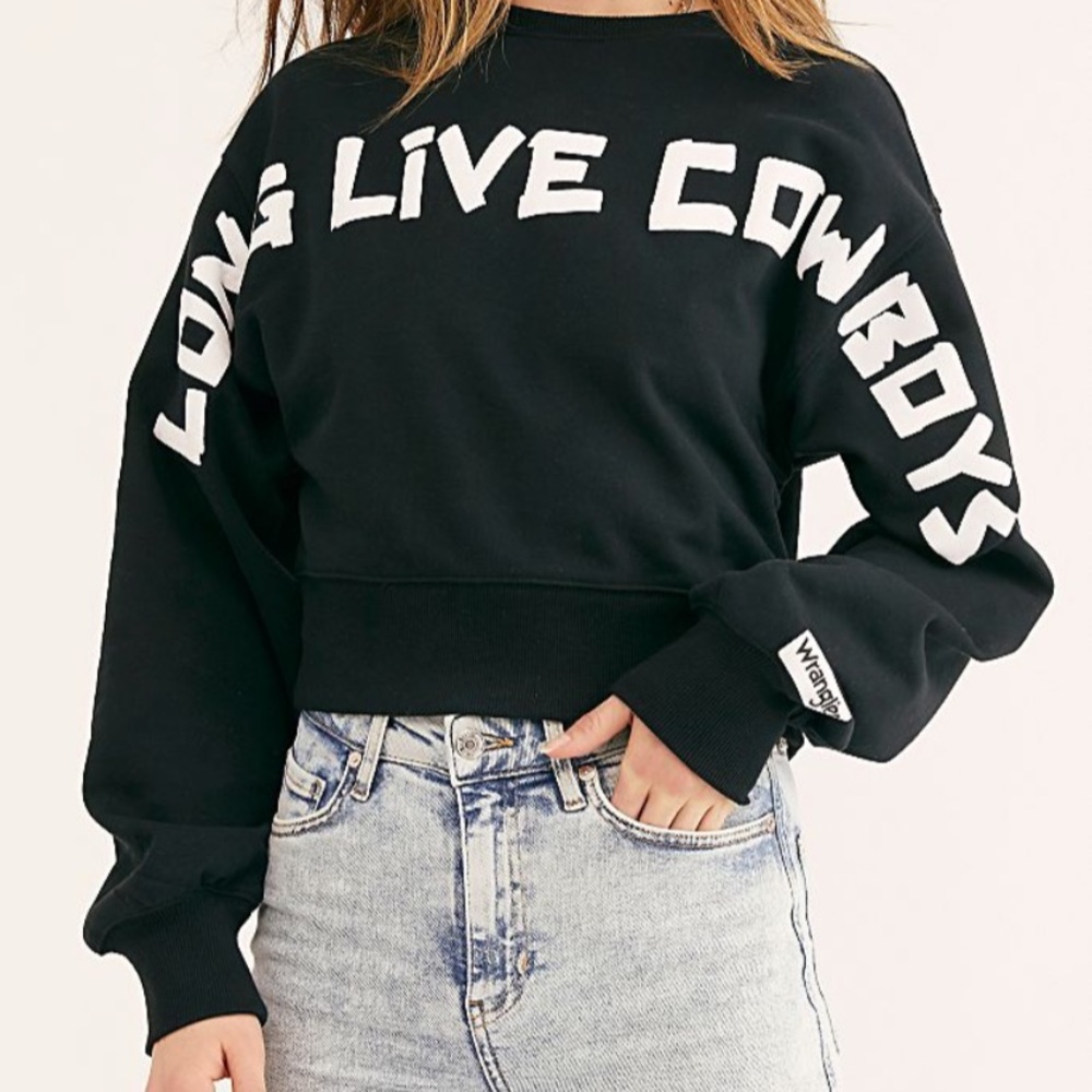 Wrangler Black and White Crew Neck Sweater